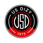 Logo du club de football US DIzy sur fond noir et rouge